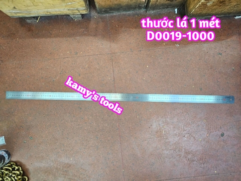 Thước lá inox 1m 1 mét 100cm 1000mm bản 35mm hệ inch và mét C-mart model D0019-1000