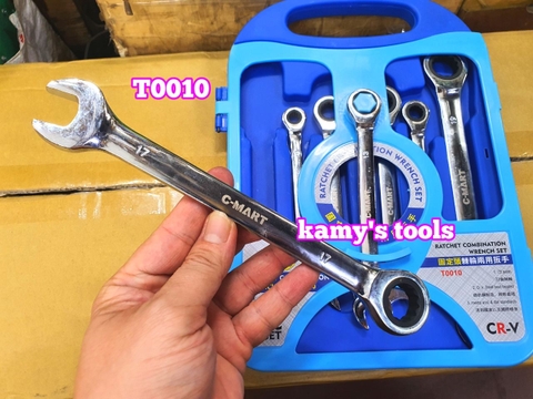 Bộ 7 cờ lê vòng miệng tự động C-mart model T0010 8mm 10mm 12mm 13mm 14mm 17mm 19mm