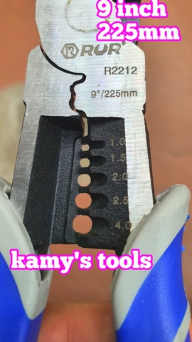 Kìm mỏ nhọn tuốt dây điện bấm cos đa năng 9 inch 225mm Rur R2212