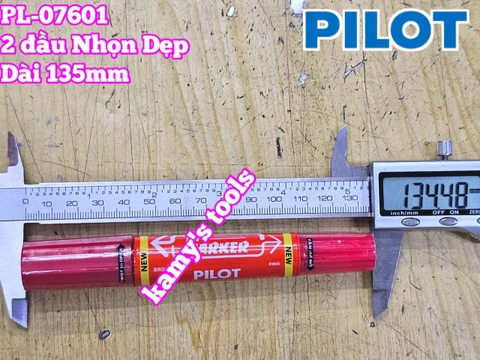 Bút lông dầu Pilot Bi Marker 2 đầu dẹp và nhọn dài 135mm Pilot-07601