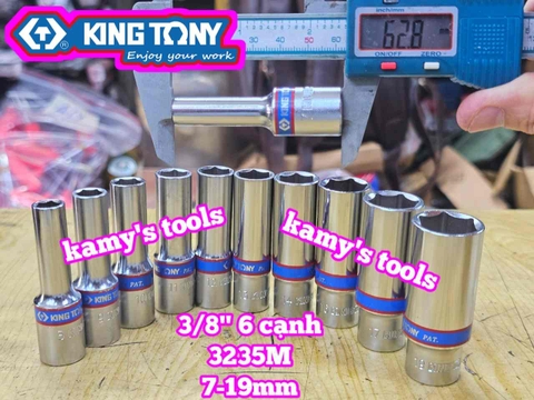 Đầu tuýp 3/8 inch 6 cạnh Kingtony 7mm 8mm 9mm 10mm 11mm 12mm 13mm 14mm 16mm 17mm 19mm 323507M 323508M 323509M 323510M 323511M 323512M 323513M 323514M 323516M 323517M 323519M