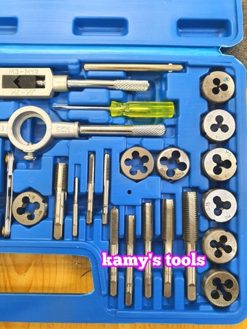 Bộ taro bàn ren 40 chi tiết ta rô ren hợp kim thép siêu cứng và bền hơn hộp nhựa mica