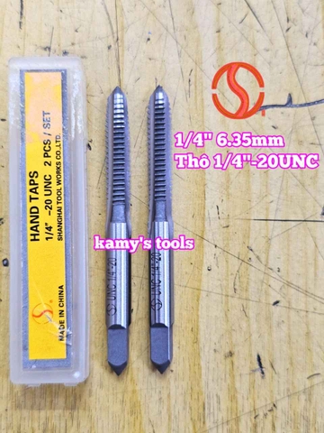 Bộ taro hệ inch tạo ren trong 1/4 inch (6.35mm) Shanghai bước ren thô và mịn 1/4-20 UNC 1/4-28 UNF