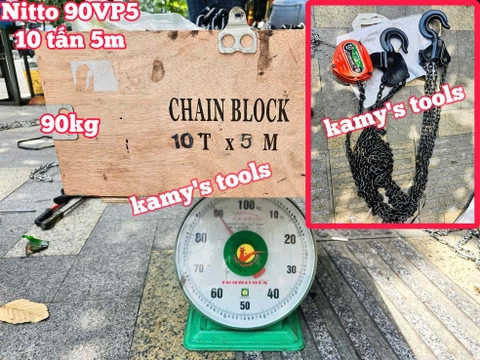 Pa lăng xích kéo tay Nitto 10 tấn 5m (5 mét) model 90VP5 cao cấp