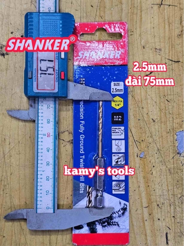 Mũi khoan sắt chuôi lục giác Shanker 2mm 2.5mm 3mm 3.2mm 4mm 4.2mm 4.5mm 5mm
