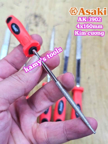 Bộ dũa giũa kim cương mini 6 cây Asaki AK-3902 cỡ 4mm 4x160mm