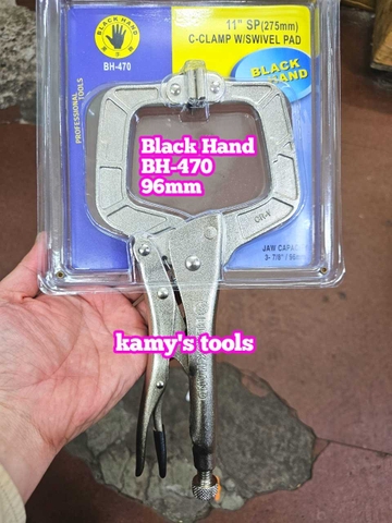 Kìm bấm chết miệng chữ C gật gù Black Hand BH-470 và BH-465 dài 11 inch 275mm mở miệng 96mm
