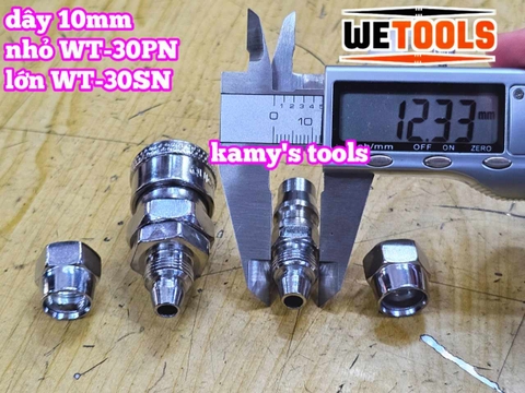 Bộ nối nhanh hơi khí nén dùng cho dây hơi 10mm 30SN 30PN Wetools WT-30SN WT-30PN