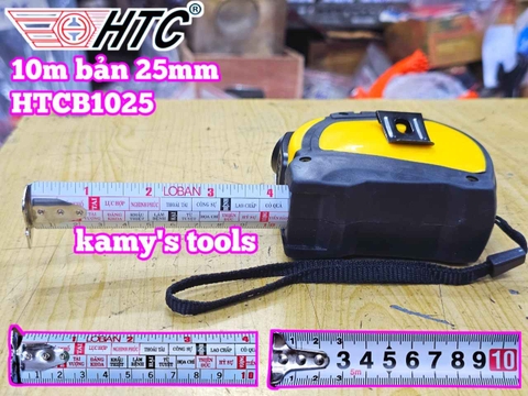Thước cuộn thước rút thước kéo 10m 10 mét bản 25mm HTC HiLock-25 model HTCB1025 tự động khóa