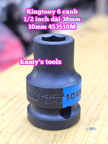 Đầu tuýp đen 1/2 inch Kingtony 6 cạnh 8mm 9mm 10mm 11mm 12mm 13mm 453508M 453509M 453510M 453511M 453512M 453513M