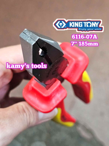 Kìm điện cách điện VDE 1000V 7.5 inch 185mm Kingtony 6116-07A