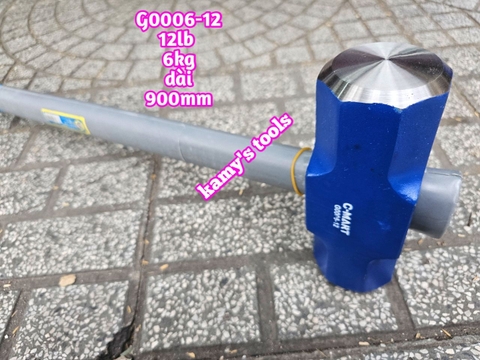 Búa thép đầu lục giác cán cao su 6kg 12LB C-mart model G0006-12 dài 900mm