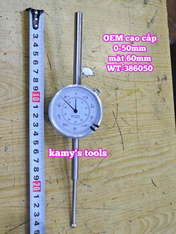 Đồng hồ so 0-50mm x 0.01mm mặt 60mm hàng OEM cao cấp Wetools WT-386050