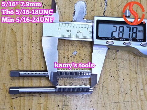 Bộ taro hệ inch tạo ren trong 5/16 inch (7.9mm) Shanghai bước ren thô và mịn 5/16-18 UNC 5/16-24 UNF