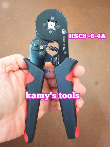 HSC8 6-4A Kìm bấm cos vuông pin tròn rỗng CV tools 0.25-10mm2