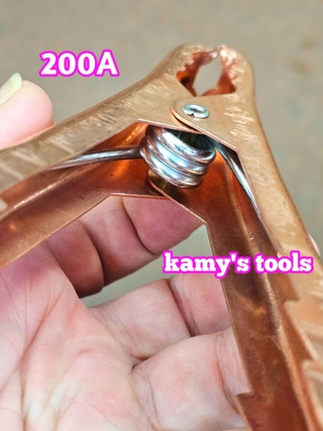 Dụng cụ kẹp bình ắc quy kẹp cá sấu loại 200A dài 152mm kẹp tối đa 30mm, kẹp cá sấu