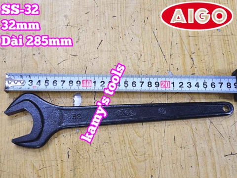 Cờ lê 1 đầu miệng 32mm AIGO SS-32 Forged Chrome Molybdenum JIS dài 285mm