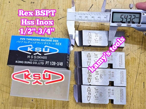 Dao tiện tiện ren ống INOX HSS Rex hiệu Kong Sung KSU 1/2-3/4 inch (21-27mm) hệ ren BSPT