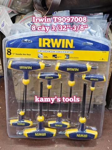 Bộ lục giác cán chữ T IRWIN 8 chi tiết 3/32-3/8 inch T9097008
