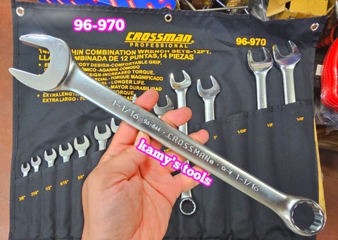 96-970 Bộ cờ lê vòng miệng hệ inch 14 chi tiết Crossman 3/8-1 1/4 inch
