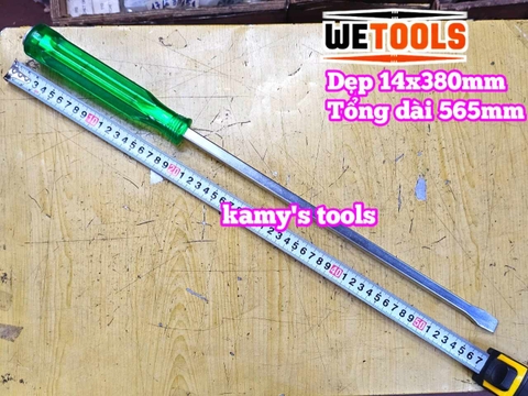 Tua vít đóng đầu dẹp 14mm dài 380mm 14x380mm Wetools WT-521438A