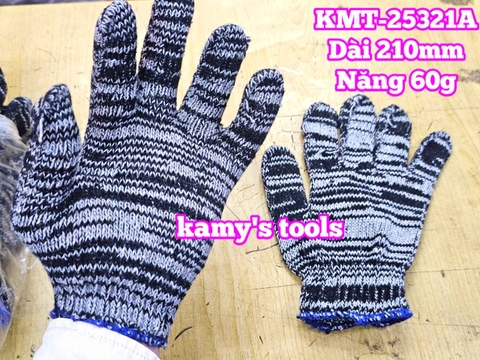 Bao tay găng tay sợi len muối tiêu loại dày dài 210mm nặng 60g kamytools KMT-25321A