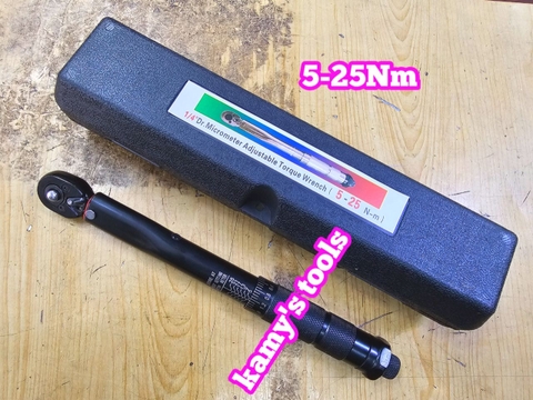 Cần siết lực chỉnh lực đen 1/4 inch 5-25Nm dài 265mm