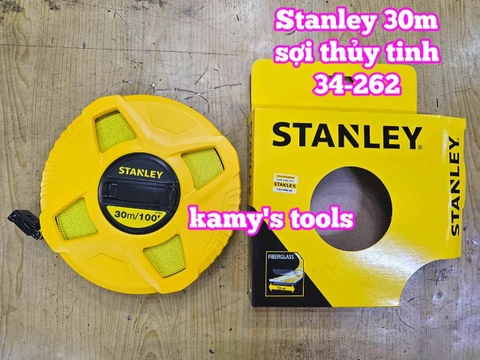 Thước dây cuộn sợi thủy tinh 30m Stanley 34-262 STHT34262-8 bản 12.7mm thước kéo 30 mét