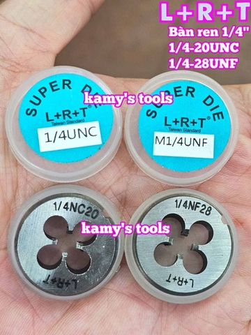Bàn ren tạo ren ngoài 1/4 inch (6.35mm) bước ren thô và mịn 1/4-20 UNC 1/4-28 UNF L+R+T LRT-431420C LRT-431428F