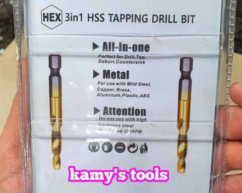 Bộ 6 mũi khoan Taro M3-M10 thép inox HSS phủ Titanium tạo lỗ ren bắt vít, ta rô