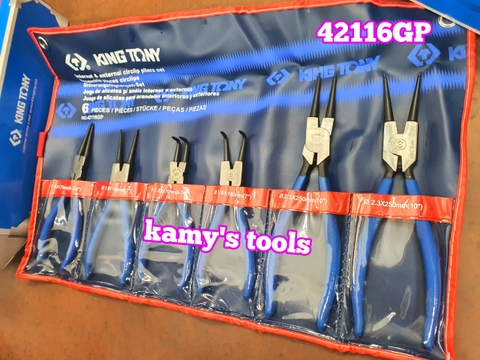 Bộ kìm mở phanh 6 cái Kingtony 42116GP, bộ kìm phe