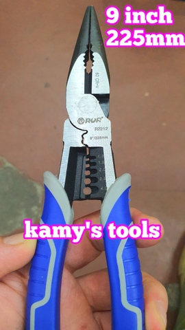 Kìm mỏ nhọn tuốt dây điện bấm cos đa năng 9 inch 225mm Rur R2212