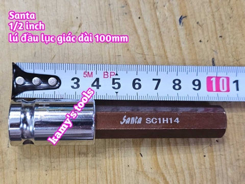 Tuýp lú đầu lục giác 1/2 inch dài 100mm Santa H4 H5 H6 H8 H10 H12H14 H16 H17 H19