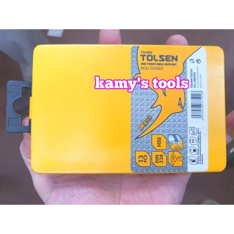 Bộ mũi khoan kim loại sắt gỗ hss 13 cây Tolsen model 75080
