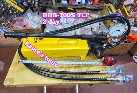Bơm tay thủy lực HHB-700S TLP 2 chiều 2 ống dầu dung tích 3 lít dầu