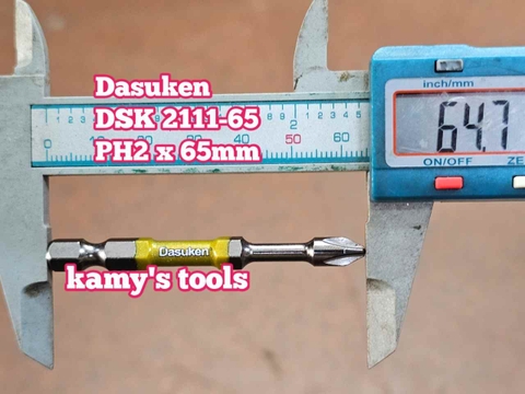 Đầu mũi bắn vít bake PH2 dài 65mm Dasuken DSK 2111-65 (bán lẻ 1 cái)