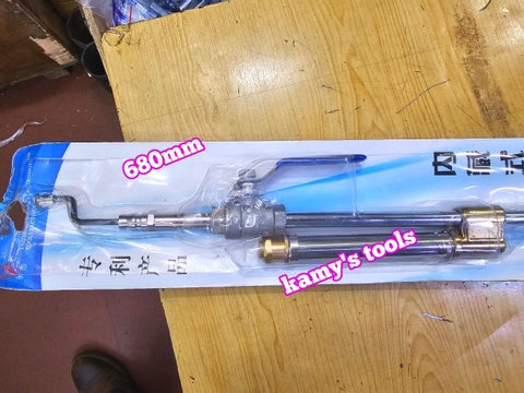 Dụng cụ cây bơm lốp xe ô tô van bi inox 304 có thang đo áp suất không khí dài 680mm