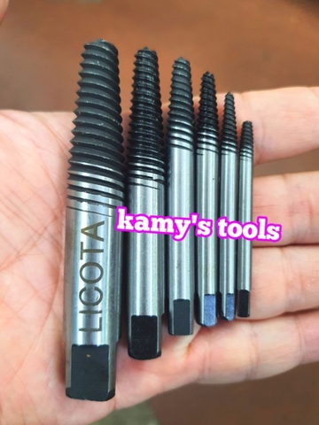 Bộ Mũi Vít Tháo Mở Bu Lông Ốc Vít Gãy Hỏng 6 Cây Licota Tap-50004 (Bộ Ta Rô Lấy Ốc Gãy, Dụng Cụ Lấy Ốc Gãy)