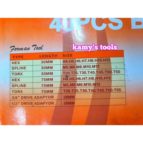 Bộ Lục Giác 40 Chi Tiết, Bộ Mũi Vít Lục Giác Sao Mở Mẹc 40 Món