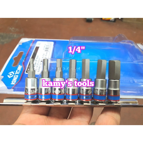 Bộ tuýp lục giác 1/4 inch Kingtony 7 chi tiết model 2127PR H3-H10
