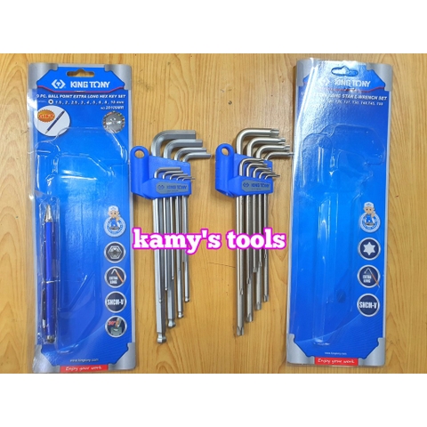 Bộ lục giác bi và bông Kingtony 9 cây (tặng kèm bút) 20109MR và 20319PR