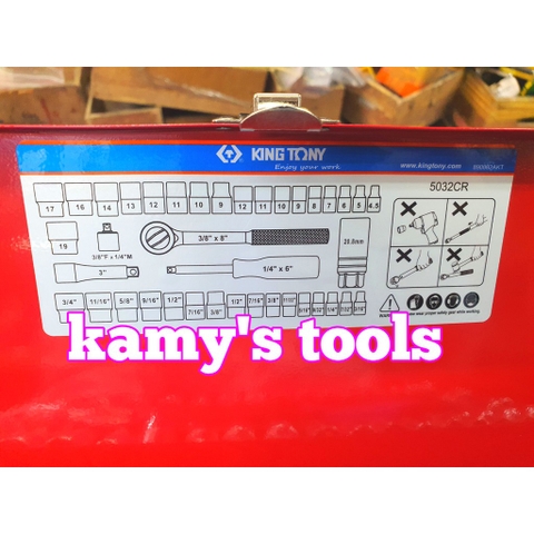 Bộ tuýp Kingtony 39 chi tiết 5032CR 1/4 inch và 3/8 inch