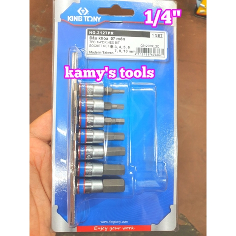 Bộ tuýp lục giác 1/4 inch Kingtony 7 chi tiết model 2127PR H3-H10