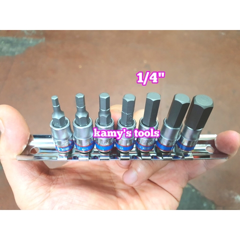 Bộ tuýp lục giác 1/4 inch Kingtony 7 chi tiết model 2127PR H3-H10