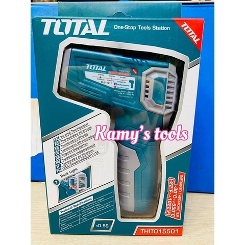 Máy đo nhiệt độ tia hồng ngoại TOTAL THIT015501 từ -30 độ C đến 550 độ C ( súng bắn nhiệt độ)