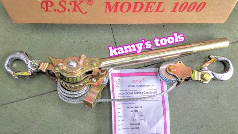 Kích Căng Cáp Psk 1 Tấn 1.5 tấn 2 tấn Chiều Dài Cáp 1 Mét (Pa Lăng Lắc Cáp, Lắc Cáp)