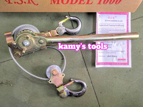 Kích Căng Cáp Psk 1 Tấn 1.5 tấn 2 tấn Chiều Dài Cáp 1 Mét (Pa Lăng Lắc Cáp, Lắc Cáp)
