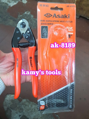 Kìm Cắt Cáp Thép 200mm Asaki Ak-8189, Kiềm Cắt Cáp Thép