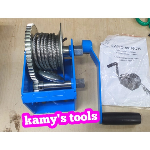 Tời Quay Tay 2 nhông 907kg 2000lbs Hw2000 Cáp 7.6 Mét, Tời Cáp