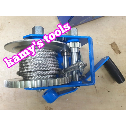 Tời Quay Tay 3 Nhông 1 Tấn 2500lbs Hw2500 Cáp 7.6 Mét